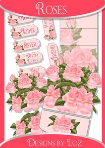 Roses Easel Card with Decoupage