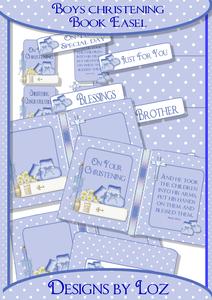 Boys Christening Book Easel Card with Decoupage