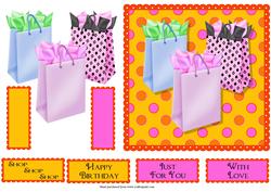 Shop Till You Drop Square Quick Card Front with Decoupage