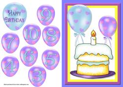 Happy Birthday Cake Quick Card Front with Decoupage