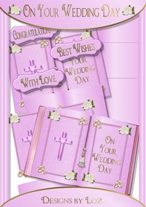 On Your Wedding Day Easel Book Card with Decoupage
