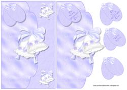 Wedding Bells Scalloped Envelope Card Front with Decoupage