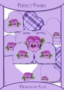 Perfect Pansies Wraparound Gatefold Card Kit with Decoupage