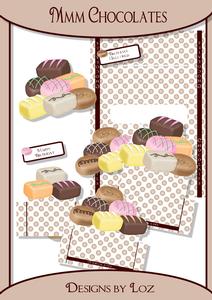 Mmm Chocolates Shelf Card with Decoupage