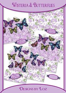 Wisteria & Butterflies 3D Shelf Card with Decoupage