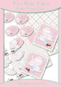 Tea for Two Double Twisted Easel Card with Decoupage