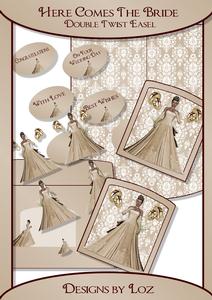 Here Comes the Bride Double Twisted Easel with Decoupage