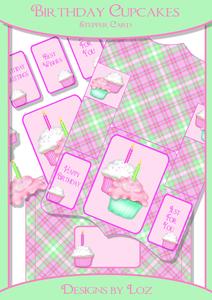 Birthday Cupcakes Stepper Card with Decoupage