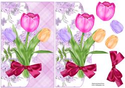 Tulips Envelope Card with Decoupage