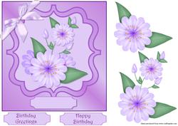 Lovely Lilac Quick Card Front with Decoupage