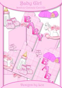 Baby Girl 3D Cascade Card Kit with Decoupage