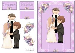 Just Married 3 Quick Card Front with Decoupage
