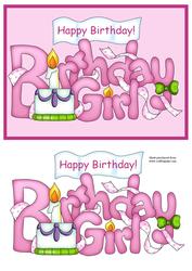 Birthday Girl Quick Card with Decoupage