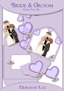 Cute Wedding 3D Easel Card with Decoupage