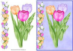 Tulips Quick Card Front with Decoupage