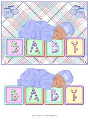 Baby Boy Quick Card Front with Decoupage
