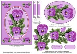 Purple Pansies Spinner Card with Decoupage
