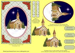 Christmas Church Spinner Card with Decoupage