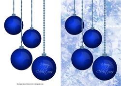 Blue Baubles for Christmas Quick Card with Decoupage