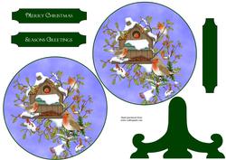 Christmas Birds Plate Card