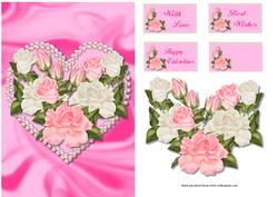 Heart & Roses Quick Card with Decoupage
