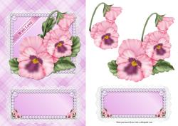 Pansies Quick Card with Decoupage