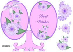 Lilac Floral Plate Quick Card with Stand