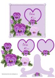 Pearls & Pansies Quick Card with Stand