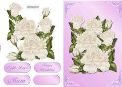 Roses for Mum Quick Card with Decoupage