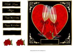 Champagne & Roses Square Quick Card
