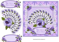 Pansy Square Quick Card with Decoupage
