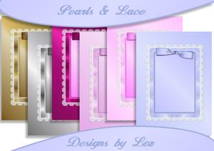6 Pearls & Lace Card Fronts