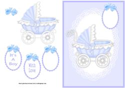 Baby Boy Quick Card with Decoupage