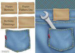 Got Tools in Pocket Quick Card with Decoupage