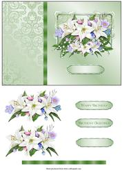 Birthday Lillies with Decoupage Quick Card
