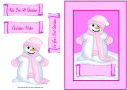 Girl 1st Christmas Quick Card with Decoupage