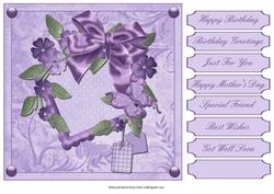 Purple Floral Square Quick Card