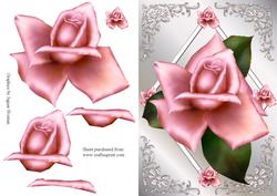 Dusky Pink Rose Quick Card