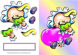 Cartoon Baby Girl Quick Card