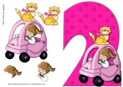 Girls 2nd Birthday Quick Card
