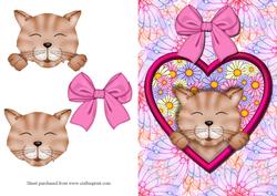 Kitten in Heart Quick Card
