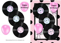 Pink Rock'n'roll Birthday Quick Card