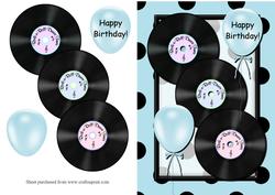 Blue Rock'n'roll Birthday Quick Card