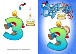 Boys 3rd Birthday Quick Card