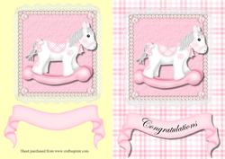 Baby Pink Rocking Horse Quick Card