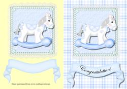Baby Blue Rocking Horse Quick Card