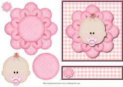Baby Girl Flower Head Quick Card