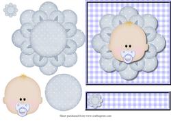 Baby Boy Flower Head Quick Card