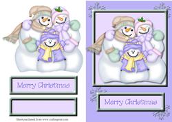 Pastel Snowmen Quick Card