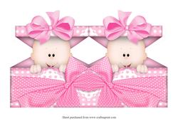 Baby Girl Present Shaped Card